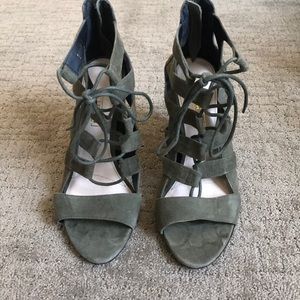 Army Green Siren Lace Up Heels
